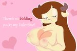 anthro big_breasts breasts caprine chun-ni female goat holidays horn hoshime mammal miracle_star nipples smile solo valentine&#039;s_day 
