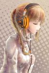  966 bad_id bad_pixiv_id braid brown_hair cable_divider closed_eyes error headphones original polydactyly solo turtleneck 