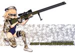  ai_arctic_warfare blonde_hair bolt_action brown_eyes fingerless_gloves gloves goggles gun legs lips military_operator natsuhara original rifle snap-fit_buckle sniper_rifle solo thighhighs trigger_discipline weapon 