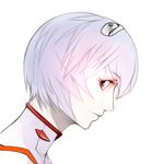  ayanami_rei bad_id bad_pixiv_id blue_hair face neon_genesis_evangelion plugsuit portrait profile red_eyes short_hair simple_background solo yama 