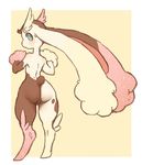  anthro blue_eyes brown_fur butt fur japanda lagomorph lopunny male mammal nintendo nude piebald pink_fur pok&eacute;mon shiny simple_background solo video_games white_fur 