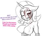 2015 abuse anthro anthrofied areola black_eye blood bound breasts bruise dialogue english_text equine female forced friendship_is_magic horn jrvanesbroek magic_inhibitor mammal monochrome my_little_pony nipples rarity_(mlp) ring rope saliva scar tears text unicorn 