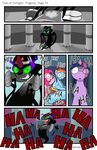  2015 black_fur blue_fur cannon comic cutie_mark darkness death donzatch english_text equine female friendship_is_magic fur hair horn horse king_sombra_(mlp) laugh male mammal multicolored_hair my_little_pony pegasus pinkie_pie_(mlp) pony purple_fur purple_hair rainbow_blood rainbow_dash_(mlp) rainbow_hair ranged_weapon red_eyes text twilight_sparkle_(mlp) unicorn weapon winged_unicorn wings 