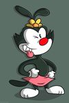  animaniacs clothing dot_warner female mammal simple_background thatfuckinbunny_(artist) tongue tongue_out underwear warner_brothers 