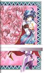  4boys animal_ears ashton_anchors azuma_mayumi blue_eyes blue_hair blue_skirt cape cat_ears dias_flac ernest_raviede full_body glasses leon_geeste magic multiple_boys multiple_girls opera_vectra pink_background precis_neumann red_cape rena_lanford scan short_hair skirt smile star star_ocean star_ocean_the_second_story thighhighs white_legwear 