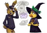  animatronic avian bird chica_(fnaf) chicken comic female five_nights_at_freddy&#039;s five_nights_at_freddy&#039;s_3 halloween hat holidays lagomorph machine male mammal nobody_(artist) rabbit robot springtrap_(fnaf) video_games 