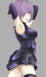  armor armpits arms_up bad_id bad_pixiv_id elbow_gloves fate/grand_order fate_(series) gloves mash_kyrielight open_mouth p!nta purple_eyes purple_hair short_hair smile solo 