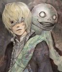  bald blank_eyes emil_(nier) eyepatch male_focus mizu_(mzxxx) nier nier_(series) short_hair smile upper_body 