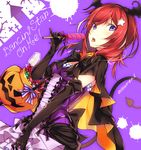  artist_name bad_id bad_twitter_id bat_hair_ornament bat_wings black_gloves breasts candy cape cross demon_tail dress eating elbow_gloves english food frilled_dress frills gloves hair_ornament halloween hario_4 looking_at_viewer love_live! love_live!_school_idol_project nishikino_maki open_mouth pumpkin purple_eyes red_hair short_hair small_breasts solo splatter tail tongue tongue_out twitter_username upper_body wings 