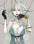  breasts clona corruption kaine_(nier) large_breasts nier nier_(series) short_hair solo upper_body white_hair 