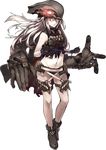  ankle_boots black_footwear boots choker destroyer_water_oni full_body gloves kantai_collection konishi_(koconatu) long_hair official_art pale_skin red_eyes ribbon shinkaisei-kan solo transparent_background white_hair 