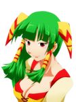  bad_id bad_pixiv_id feena_(grandia) grandia grandia_i green_eyes green_hair hair_ornament hair_tubes jewelry long_hair low-tied_long_hair simple_background smile solo thighhighs upper_body ustumi_soudou white_background 