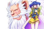  1girl blue_hair closed_eyes grandia grandia_ii grin highres long_hair mareg_(grandia) smile tio_(grandia) tisato72 