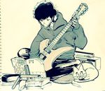  bad_id bad_twitter_id boombox cat esper_nyanko glasses guitar headphones indian_style instrument male_focus matsuno_ichimatsu music osomatsu-kun osomatsu-san pillow playing_instrument sitting solo surgical_mask tarasarami 