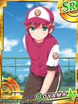  angel_beats! baseball_cap baseball_uniform brown_hair green_eyes hat male_focus ooyama_(angel_beats!) solo sportswear yoshikita_popuri 