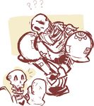  2015 ? blush bone clothing cute eyes_closed monochrome open_mouth papyrus simple_background skeleton smile star undertale vernors video_games white_background 