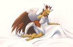  2015 amber_eyes anthro avian beak breasts butt feathered_wings feathers female kyander nipples nude solo whiskers wings 