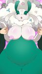  big_breasts big_thighs breasts disembodied_hand female florges holding human mammal nintendo open_mouth pok&eacute;mon solo_focus video_games チンチラ 