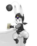 alcohol balls bar bar_stool beer beverage bottomless clothed clothing digital_media_(artwork) final_fantasy flaccid food footwear half-dressed lambent looking_at_viewer male moogle open_mouth penis signature sitting solo spread_legs spreading video_games whiskers 