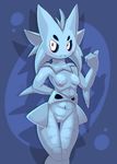  2015 :&lt; anthro blush breasts elpatrixf female gesture hand_behind_back kimberly_(elpatrixf) looking_at_viewer navel nintendo nipples nude pointing pok&eacute;mon pok&eacute;morph pupitar pussy red_eyes shadow small_breasts solo standing video_games white_sclera 