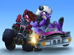  angry anthro car clothing driving duo ear_piercing earth_pony equine fight friendship_is_magic horse ibsn kart m.k.panda male mammal my_little_pony piercing pony shirt teriyaki_pegasus vehicle 