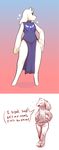  asriel_dreemurr barefoot boss_monster caprine clothing dress female fur girly goat hands_on_hips hensa horn long_ears male mammal standing toriel undertale video_games white_fur wide_hips 