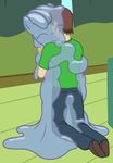  2015 anon badumsquish equine fan_character female goo horse hug human kneeling male mammal my_little_pony pony slime_monster slime_pony 