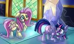  2015 ass_up cutie_mark equine female fluttershy_(mlp) friendship_is_magic glowing horn mammal my_little_pony pegasus smile thediscorded twilight_sparkle_(mlp) winged_unicorn wings 