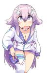  adult_neptune artist_request blush breasts cleavage cosplay d-pad d-pad_hair_ornament downblouse hair_ornament highres hood hooded_track_jacket hoodie jacket long_hair looking_at_viewer medium_breasts neptune_(choujigen_game_neptune) neptune_(choujigen_game_neptune)_(cosplay) neptune_(series) panties purple_eyes purple_hair solo source_request track_jacket underwear vibrator vibrator_under_clothes vibrator_under_panties 