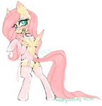  bdsm bondage bound butt clothing equine female fluttershy_(mlp) friendship_is_magic horse invalid_tag legwear lingerie mammal muzzle_(object) muzzled my_little_pony naughtywrens pegasus pinup pose socks stockings wings 