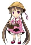  book brown_hair child chiyomi hat headset kindergarten long_hair long_sleeves school_hat solo tsukuyomi_ai twintails very_long_hair voiceroid 