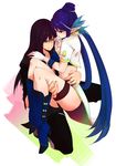  1girl bad_id bad_pixiv_id blue_footwear boots carrying couple hetero hidaka_ryou high_heels highres judith knee_boots pointy_ears princess_carry shoes tales_of_(series) tales_of_vesperia yuri_lowell 