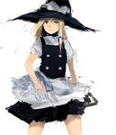  bad_id bad_pixiv_id blonde_hair blue_eyes buttons dress hair_ribbon hat highres kirisame_marisa ribbon solo touhou un-known_(ninesix) witch_hat 