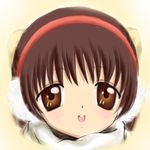  absurdres bad_id bad_pixiv_id brown_eyes brown_hair child clannad close-up earmuffs highres jing_zi okazaki_ushio scarf short_hair solo 