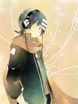  bad_id bad_pixiv_id black_hair coat death_the_kid edato headphones jewelry male_focus necklace scarf solo soul_eater yellow_eyes 