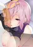  bad_id bad_pixiv_id breasts censored fate/grand_order fate_(series) fellatio heart heart-shaped_pupils highres hot_dog kurowa large_breasts mash_kyrielight nipples oral out_of_frame pink_hair sexually_suggestive solo_focus symbol-shaped_pupils 