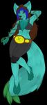  anthro black_background blue_fur brown_hair canine clothed clothing female fur hair kammymau looking_at_viewer mammal simple_background solo standing 