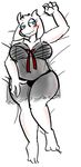  2015 badassbaal bed blush breasts clothing female fur happy looking_at_viewer naughty_face panties smile solo suggestive toriel undertale underwear video_games 