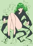  black_dress dress full_body green_eyes green_hair highres looking_at_viewer one-punch_man smile solo tatsumaki telekinesis yoshida_inuhito 