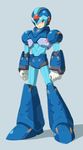  android clenched_hands full_body green_eyes highres male_focus nekomamire rockman rockman_x simple_background solo standing x_(rockman) 