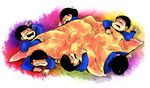  bad_id bad_pixiv_id black_hair blanket brothers child heart heart_in_mouth highres male_focus matching_outfit matsuno_choromatsu matsuno_ichimatsu matsuno_juushimatsu matsuno_karamatsu matsuno_osomatsu matsuno_todomatsu multiple_boys osomatsu-kun pajamas sextuplet_(osomatsu-kun) sextuplets siblings sleeping sudare_(sudare310) under_covers 