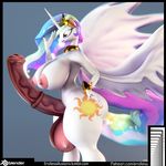  3d_(artwork) big_breasts breasts cgi digital_media_(artwork) endless_(artist) equine friendship_is_magic horn horse hyper mammal my_little_pony pony princess princess_celestia_(mlp) royalty unicorn winged_unicorn wings 