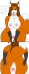  aeris_(hguy44) anal anthro anus big_butt black_fur blue_eyes breasts brown_hair butt canine english_text female fox fur hair hguy44 mammal nipples open_mouth orange_fur penis pussy teeth text tongue white_fur wide_hips 