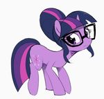  2015 30clock alternate_hairstyle cutie_mark equine eyewear female feral friendship_is_magic glasses hair horn mammal multicolored_hair my_little_pony purple_eyes simple_background solo twilight_sparkle_(mlp) unicorn white_background 