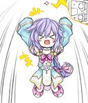  &gt;_&lt; :d bad_id bad_pixiv_id blush braid chibi closed_eyes full_body hands_up jumping kamia_(not_found) long_hair neptune_(series) open_mouth purple_hair pururut smile solo very_long_hair xd 