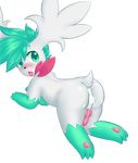  all_fours cappuccinocat cum cum_in_ass cum_in_pussy cum_inside herm intersex knot legendary_pok&eacute;mon looking_back nintendo pok&eacute;mon shaymin shaymin_sky_form tongue tongue_out video_games 