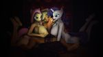  2015 3d_(artwork) animal_genitalia anthro applejack_(mlp) areola balls big_breasts breasts cgi dickgirl dickgirl/female digital_media_(artwork) double_titfuck earth_pony equine erect_nipples erection female fluttershy_(mlp) friendship_is_magic horn horse horsecock huge_breasts intersex intersex/female licking mammal my_little_pony nipples nude oral penis penis_lick pony precum rarity_(mlp) screwingwithsfm sex titfuck tongue tongue_out unicorn 