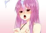  animal_ears blush bunny_ears collarbone cum cum_in_mouth cum_on_hair cum_on_tongue facial long_hair nigo_(aozoragarou) open_mouth pink_hair red_eyes reisen_udongein_inaba solo tongue tongue_out touhou upper_body 