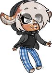  2015 alpha_channel brown_fur chibi clothing eye_through_hair fur gr0ssking hair hat hoodie male open_mouth simple_background solo spiral_eyes standing translucent_hair transparent_background white_hair 