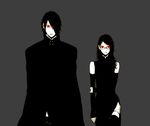  1girl black_hair father_and_daughter glasses long_hair naruto naruto_(series) omuyama_omu red_eyes uchiha_sarada uchiha_sasuke 